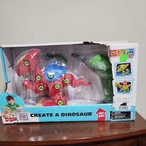 Dinosaur Building Toy - Red, Green, and Blue New In Damaged Box